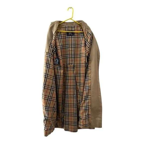 Vtg Burberrys Of London Womens Long Trench Coat Nova Check Trim Old Money 10 - Picture 3 of 9